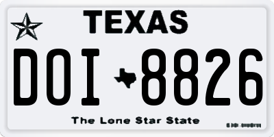 TX license plate DOI8826
