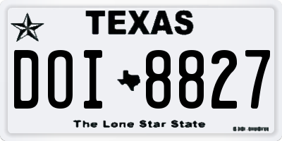 TX license plate DOI8827