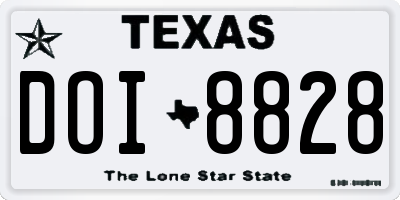 TX license plate DOI8828