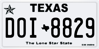 TX license plate DOI8829