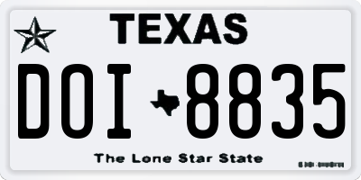TX license plate DOI8835