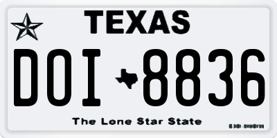 TX license plate DOI8836