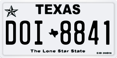 TX license plate DOI8841