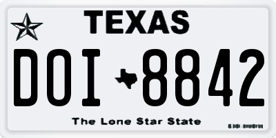 TX license plate DOI8842