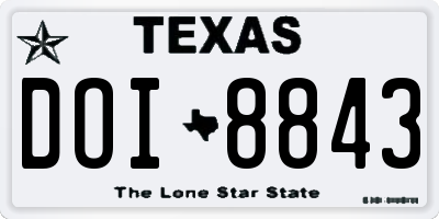 TX license plate DOI8843