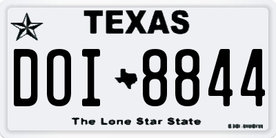 TX license plate DOI8844