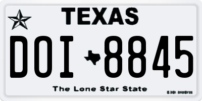 TX license plate DOI8845