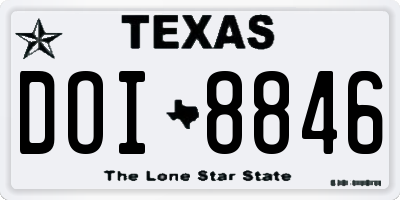 TX license plate DOI8846