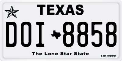 TX license plate DOI8858