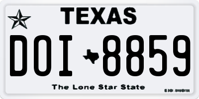 TX license plate DOI8859