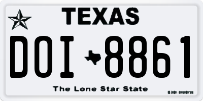 TX license plate DOI8861