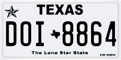 TX license plate DOI8864