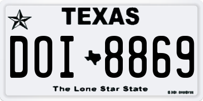 TX license plate DOI8869