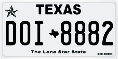 TX license plate DOI8882