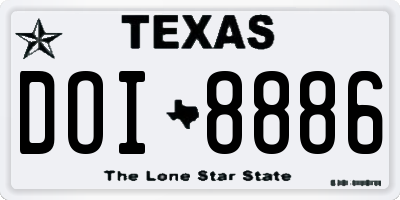 TX license plate DOI8886
