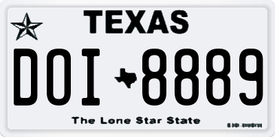 TX license plate DOI8889