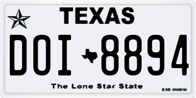 TX license plate DOI8894