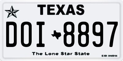 TX license plate DOI8897
