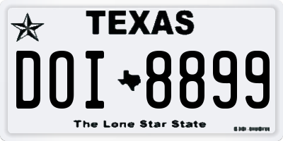 TX license plate DOI8899