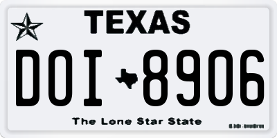 TX license plate DOI8906