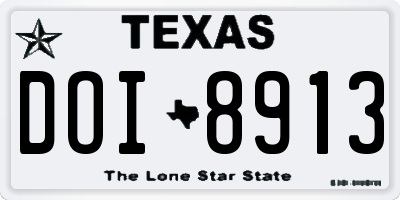 TX license plate DOI8913