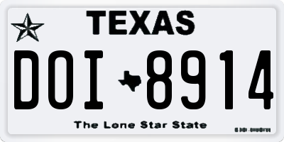 TX license plate DOI8914
