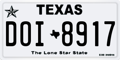 TX license plate DOI8917