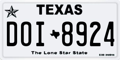 TX license plate DOI8924