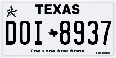 TX license plate DOI8937