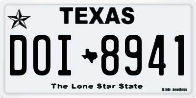 TX license plate DOI8941