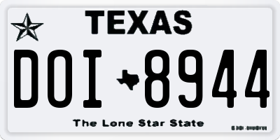 TX license plate DOI8944