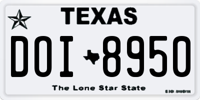 TX license plate DOI8950
