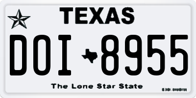 TX license plate DOI8955