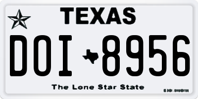 TX license plate DOI8956