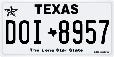 TX license plate DOI8957