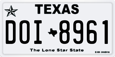 TX license plate DOI8961