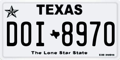 TX license plate DOI8970