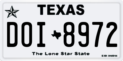 TX license plate DOI8972