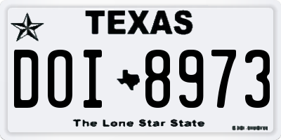 TX license plate DOI8973