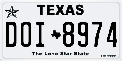 TX license plate DOI8974