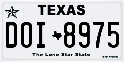 TX license plate DOI8975