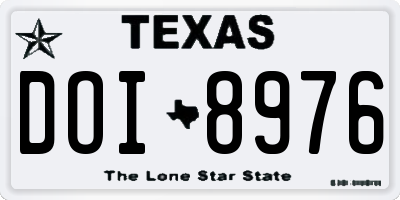 TX license plate DOI8976