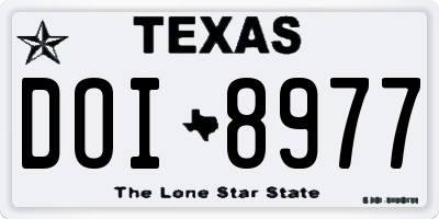 TX license plate DOI8977