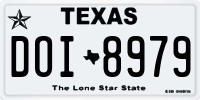 TX license plate DOI8979