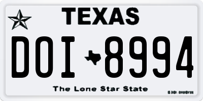 TX license plate DOI8994