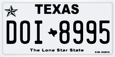 TX license plate DOI8995