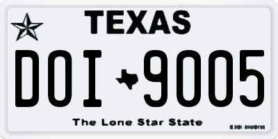 TX license plate DOI9005