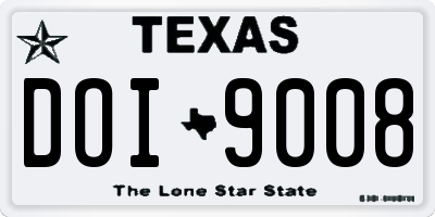 TX license plate DOI9008