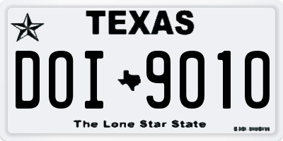 TX license plate DOI9010