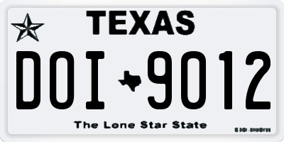 TX license plate DOI9012